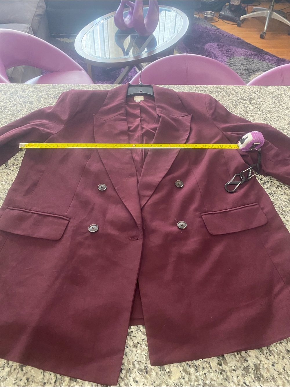 Women s Double-Breasted plum purple 3 pice suit - Picture 7 of 12